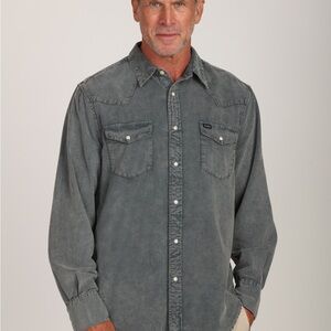 True Grit Jackson Cord Gray Casual Button Down Shirt size XL